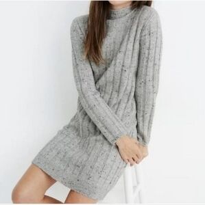 Madewell Donegal Rolled Mockneck Ribbed Longsleeve Sweater Dress